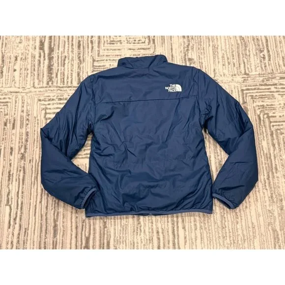 The North Face girls youth medium 10/12 REVERSIBLE soft fleece WARM blue coat